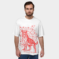 Футболка оверсайз мужская Символ года тигр 2022, цвет: 3D-принт — фото 2