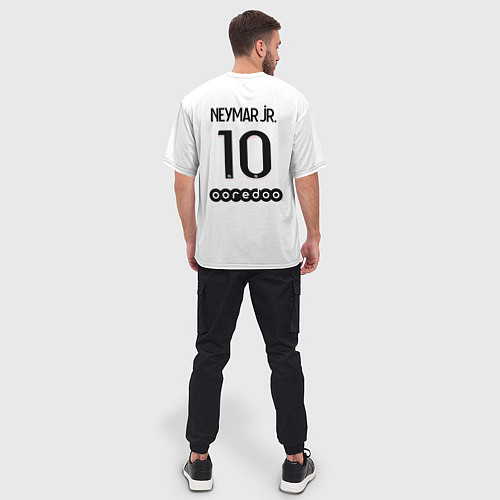 Мужская футболка оверсайз Neymar 10 PSG Pink Theme / 3D-принт – фото 4