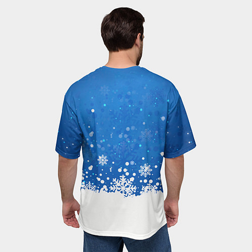 Мужская футболка оверсайз Снежинки - С Новым Годом / 3D-принт – фото 4