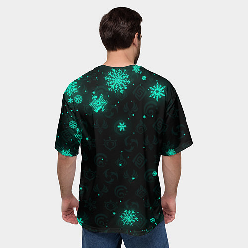 Мужская футболка оверсайз GENSHIN IMPACT СЯО НОВОГОДНИЙ / 3D-принт – фото 4