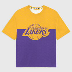 Футболка оверсайз мужская LAKERS LINE HEXAGON SPORT, цвет: 3D-принт