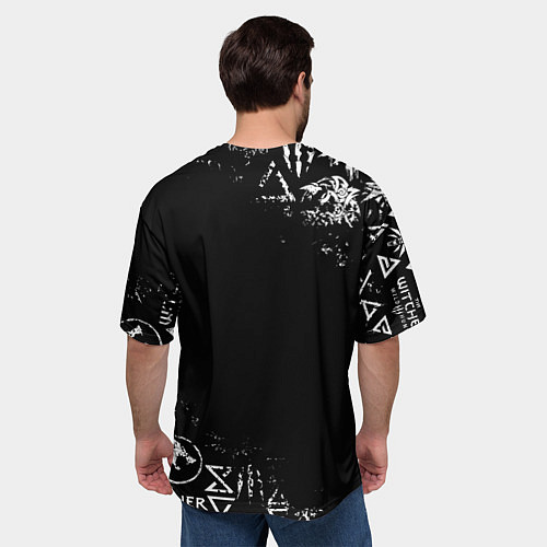 Мужская футболка оверсайз ВЕДЬМАК КАЕР МОРХЕН, ШКОЛА ВОЛКА / 3D-принт – фото 4