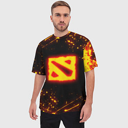 Футболка оверсайз мужская DOTA 2 FIRE LOGO ДОТА 2 ОГНЕННЫЙ ЛОГО, цвет: 3D-принт — фото 2