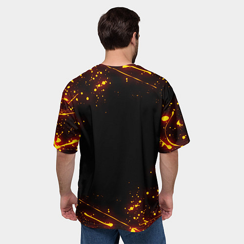 Мужская футболка оверсайз DOTA 2 FIRE LOGO ДОТА 2 ОГНЕННЫЙ ЛОГО / 3D-принт – фото 4