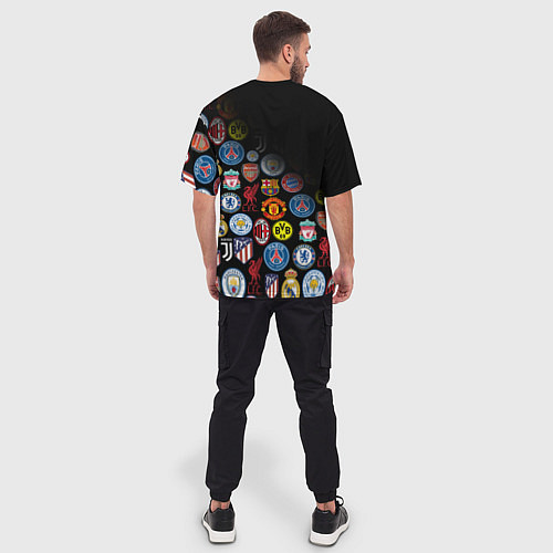 Мужская футболка оверсайз JUVENTUS LOGOBOMBING SPORT / 3D-принт – фото 4