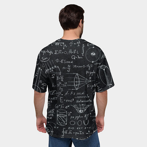 Мужская футболка оверсайз РАЗНЫЕ ФОРМУЛЫ НАУКА / 3D-принт – фото 4