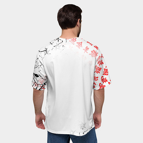 Мужская футболка оверсайз ПРИЗРАК ЦУСИМЫ ЭМБЛЕМА GHOST OF TSUSHIMA / 3D-принт – фото 4