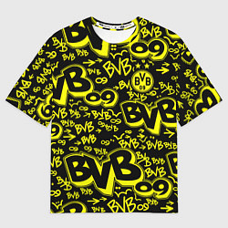 Футболка оверсайз мужская BVB 09 - BORUSSIA Боруссия Дортмунд, цвет: 3D-принт