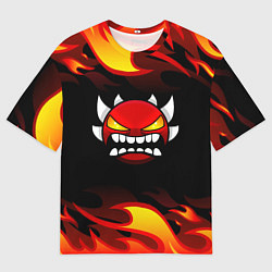 Футболка оверсайз мужская Geometry Dash Fire, цвет: 3D-принт