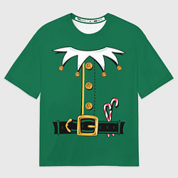 Футболка оверсайз мужская Christmas Elf Outfit, цвет: 3D-принт