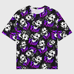 Футболка оверсайз мужская JOJO KILLER QUEEN КОРОЛЕВА УБИЙЦА УЗОР, цвет: 3D-принт