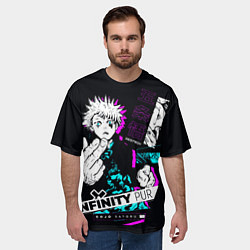 Футболка оверсайз мужская Satoru gojo в безумии расширение территории, цвет: 3D-принт — фото 2