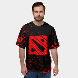 Футболка оверсайз мужская DOTA 2 БРЫЗГИ КРАСОК, КРОВЬ, цвет: 3D-принт — фото 2
