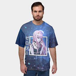 Футболка оверсайз мужская Zero Two в платье, Darling in the Franxx, цвет: 3D-принт — фото 2