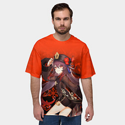 Футболка оверсайз мужская 18 GENSHIN IMPACT HU TAO ГЕНШИН ИМПАКТ ХУ ТАО ГРАД, цвет: 3D-принт — фото 2