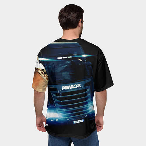 Мужская футболка оверсайз SCANIA Дальнобой 2022 / 3D-принт – фото 4