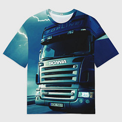 Футболка оверсайз мужская SCANIA Дальнобой 2022, цвет: 3D-принт