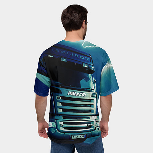 Мужская футболка оверсайз SCANIA Дальнобой 2022 / 3D-принт – фото 4