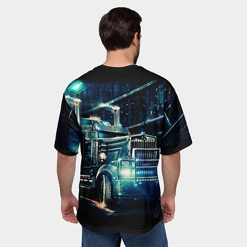 Мужская футболка оверсайз Американский Грузовик Дальнобой 2022 / 3D-принт – фото 4