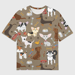 Футболка оверсайз мужская У меня есть собака, цвет: 3D-принт