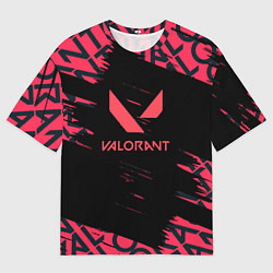 Футболка оверсайз мужская Valorant паттерн, цвет: 3D-принт