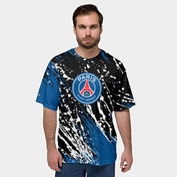 Футболка оверсайз мужская PSG футбольный клуб, цвет: 3D-принт — фото 2