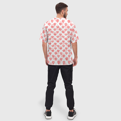 Мужская футболка оверсайз DELTARUNE PATTERN LOGO / 3D-принт – фото 4