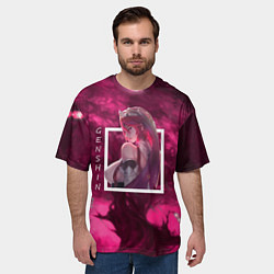 Футболка оверсайз мужская Розария Rosaria, Genshin Impact Геншин импакт, цвет: 3D-принт — фото 2