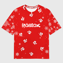 Футболка оверсайз мужская НОВОГОДНИЙ СВИТЕР ROBLOX РОБЛОКС НОВЫЙ ГОД 2022, цвет: 3D-принт