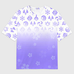 Футболка оверсайз мужская GENSHIN IMPACT SYMBOL PATTERN SAKURA САКУРА, цвет: 3D-принт