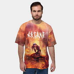 Футболка оверсайз мужская JINX В ОГНЕ, АРКЕЙН LEAGUE OF LEGENDS, цвет: 3D-принт — фото 2