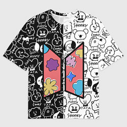 Футболка оверсайз мужская Permission To Dance SPLIT BT21, цвет: 3D-принт