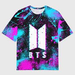 Футболка оверсайз мужская НЕОНОВЫЙ БТС NEON BTS, цвет: 3D-принт