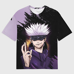 Мужская футболка оверсайз Сатору Годзё Магическая битва