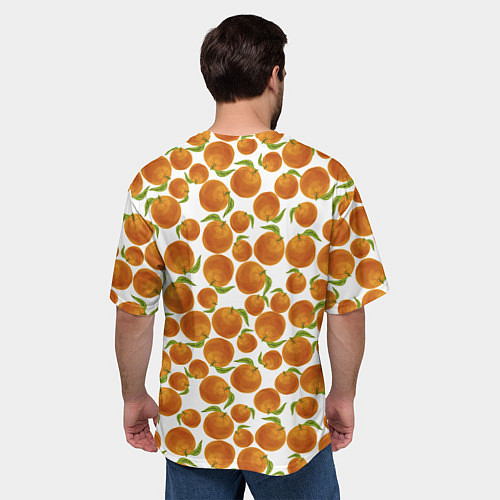 Мужская футболка оверсайз Мандарины Новый Год 2022 / 3D-принт – фото 4