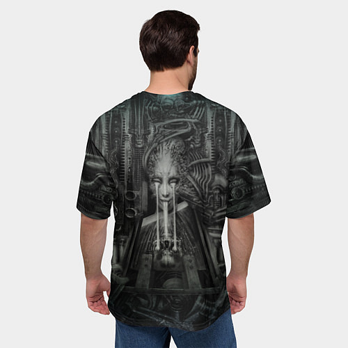 Мужская футболка оверсайз Gigers worlds Миры Ганса Гигера / 3D-принт – фото 4