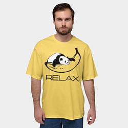 Футболка оверсайз мужская Relax - панда на банане, цвет: 3D-принт — фото 2