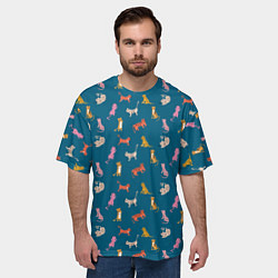 Футболка оверсайз мужская Тигрята на темном фоне, цвет: 3D-принт — фото 2