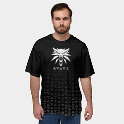 Футболка оверсайз мужская БЕЛЫЙ ВОЛК ВЕДЬМАК ЗНАКИ ВЕДЬМАКА, цвет: 3D-принт — фото 2