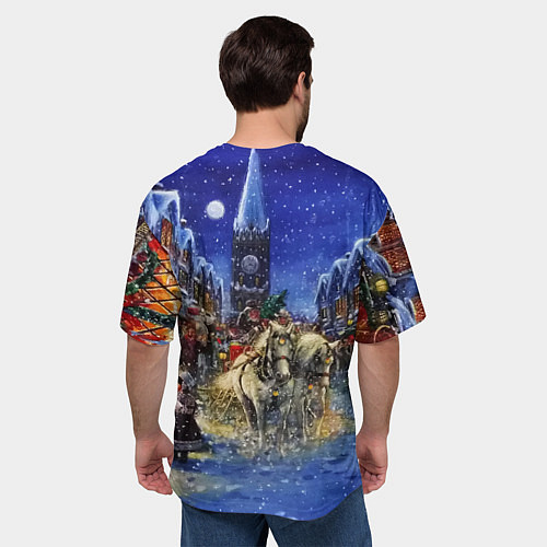 Мужская футболка оверсайз НОВОГОДНЯЯ АТМОСФЕРА НОВЫЙ ГОД 2022 / 3D-принт – фото 4