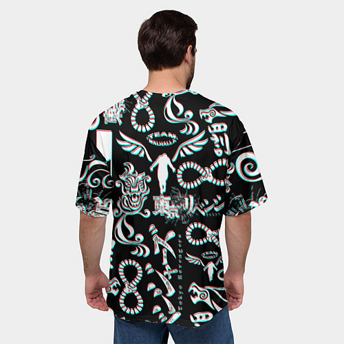 Мужская футболка оверсайз ТОКИЙСКИЕ МСТИТЕЛИ ГЛИТЧ, GLITCH / 3D-принт – фото 4