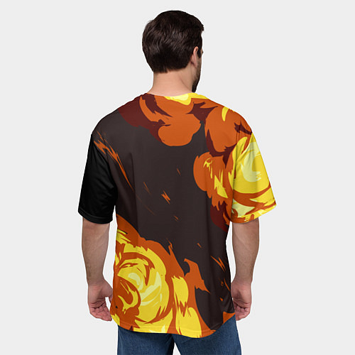 Мужская футболка оверсайз ДИЛЮК ПИРО ВЗРЫВ DILUC / 3D-принт – фото 4