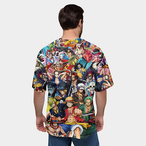 Мужская футболка оверсайз ВСЕ ГЕРОИ АНИМЕ ВАН ПИС ALL HEROES ONE PIECE / 3D-принт – фото 4