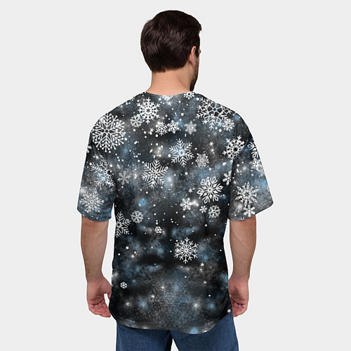 Мужская футболка оверсайз Санта на олене Новый год 2022 / 3D-принт – фото 4