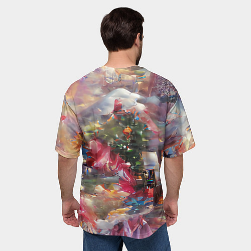 Мужская футболка оверсайз Ностальгия Рождества / 3D-принт – фото 4