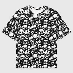 Футболка оверсайз мужская Screaming skulls, цвет: 3D-принт