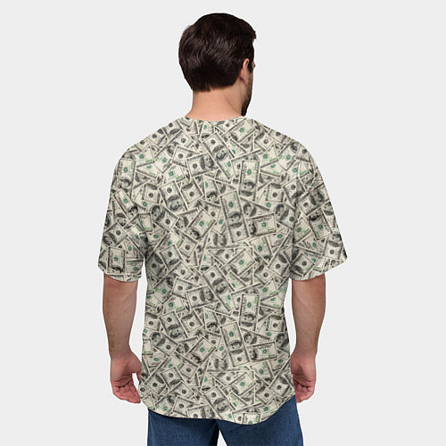 Мужская футболка оверсайз Доллары Dollars / 3D-принт – фото 4