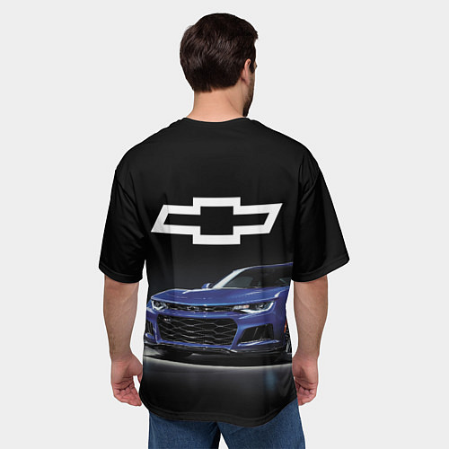 Мужская футболка оверсайз Chevrolet Camaro ZL1 Motorsport / 3D-принт – фото 4
