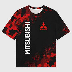Футболка оверсайз мужская MITSUBISHIC MILITARY GEOMETRY RED, цвет: 3D-принт