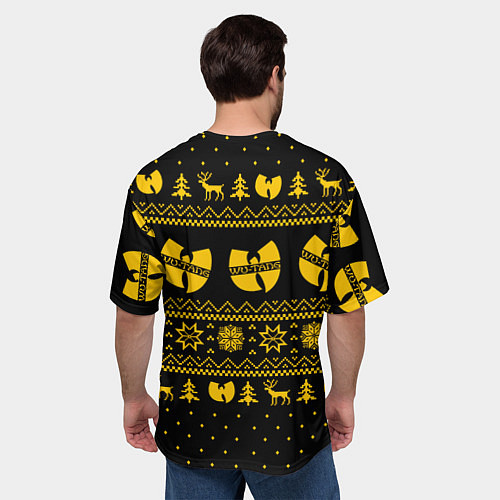 Мужская футболка оверсайз НОВОГОДНИЙ СВИТЕР WU TANG CLAN / 3D-принт – фото 4